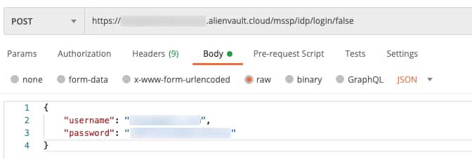 auth request in Postman