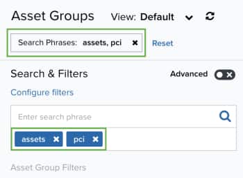 Asset Groups Search Field
